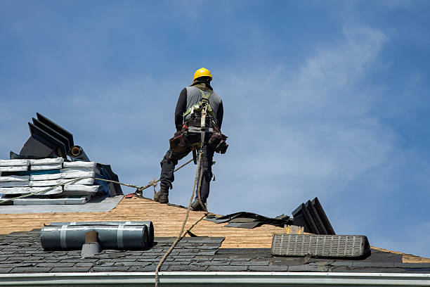 Professional Gutter Installation technician working in Rio, WI